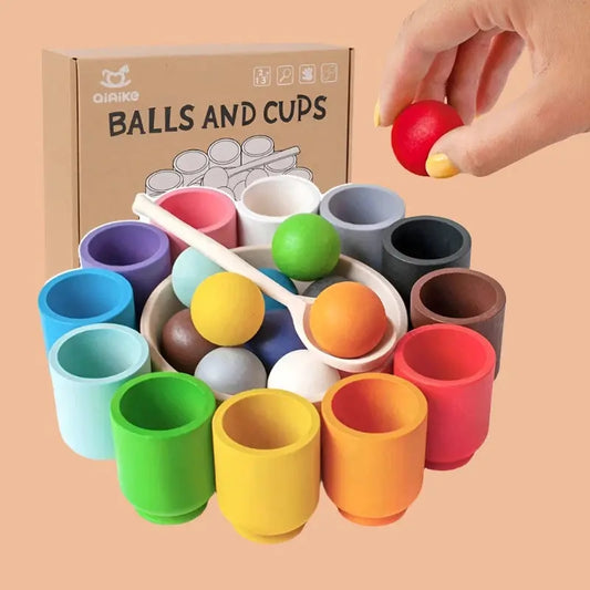 Rainbow Ball & Cups Early Learning Toy Tot Sensory