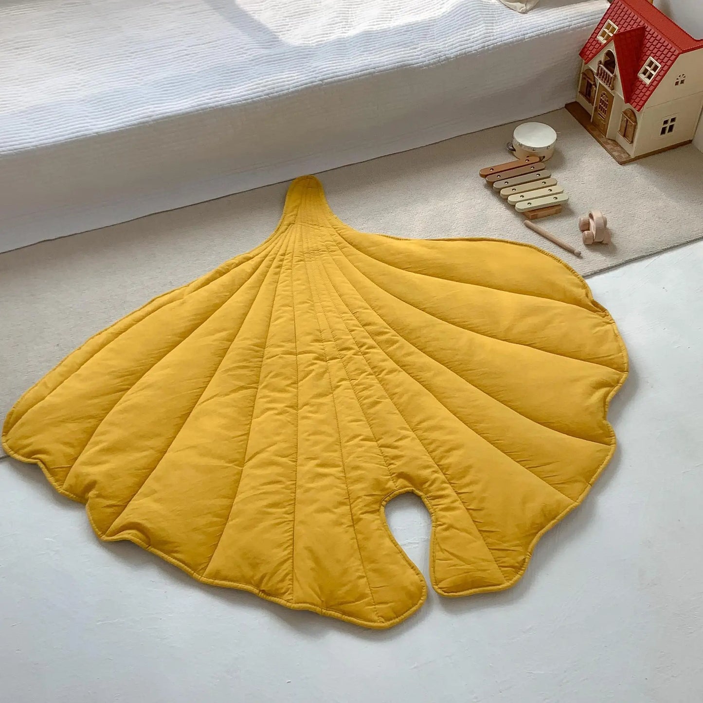 Yellow Cotton Leaf Baby Play Mat