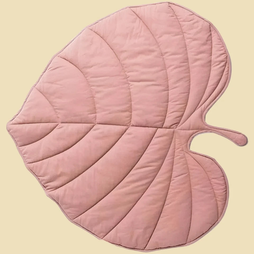 Pink Cotton Leaf Baby Play Mat